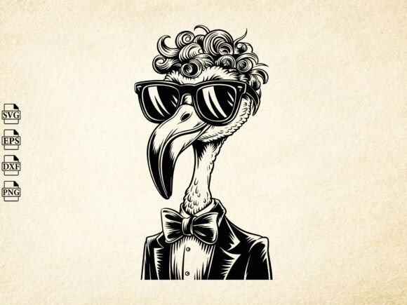 Cool Flamingo with Sunglasses Graphics for Crafts