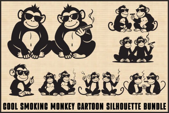 Cool Smoking Monkey Silhouettes Review