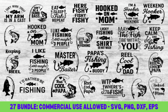 Fishing Bundle SVG for Embroidery Projects