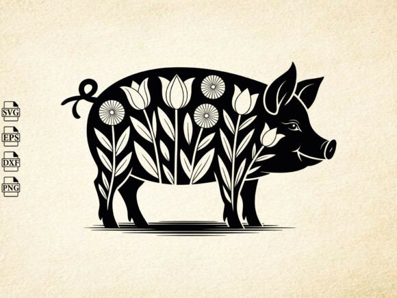 Floral Animals Graphics for Crafts