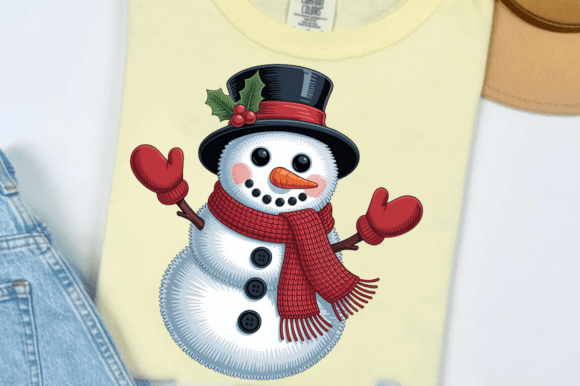 Funny Christmas Crochet Snowman PNG for Crafts and Graphics