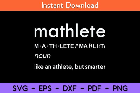 Mathlete Definition Nerd Geek Math Gifts Graphics for Crafts