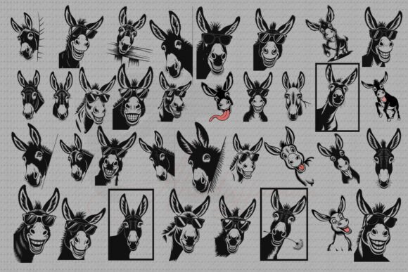 Peeking Donkey SVG Bundle for Crafts and Graphics