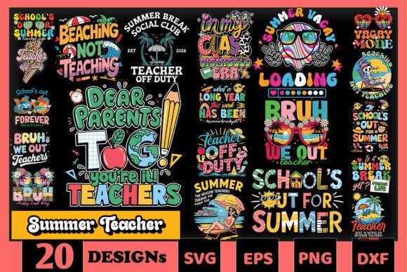 Summer Teacher SVG Bundle Graphics for Crafts